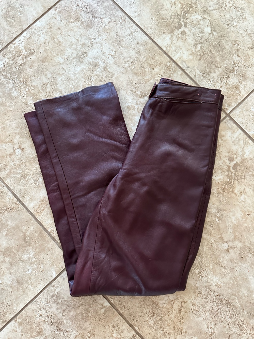 VINTAGE GORGEOUS DEEP PLUM LEATHER PANTS
